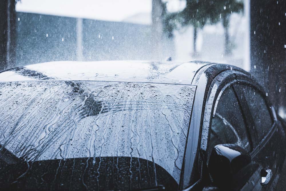 Durchregnens des Autos
